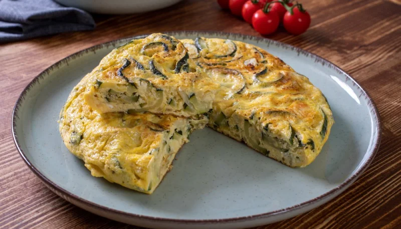 Omelette aux courgettes et herbes