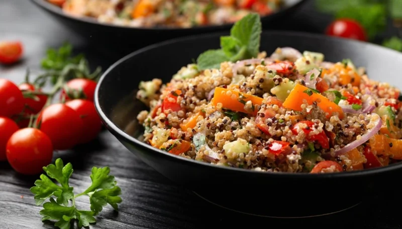 Salade de quinoa aux légumes frais