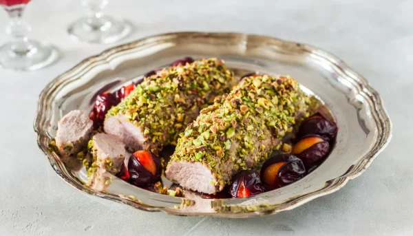 Filet mignon en croûte de pistaches et miel