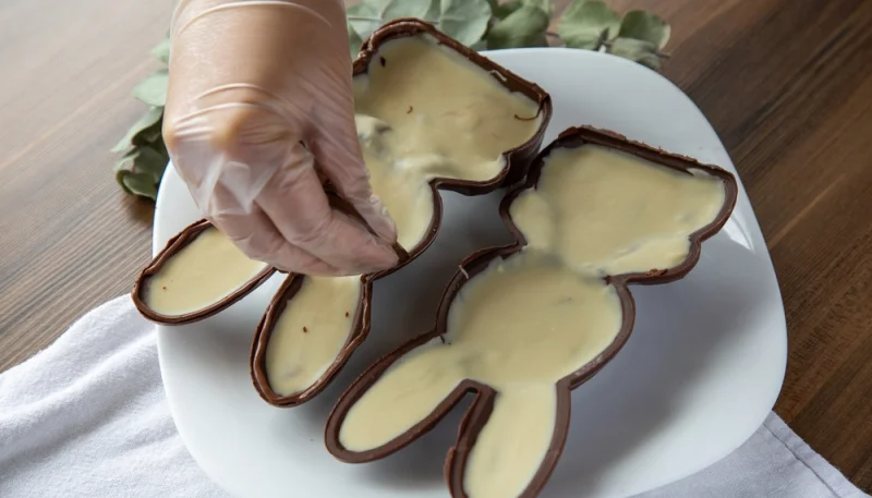 Lapin de pâques en chocolat fourré