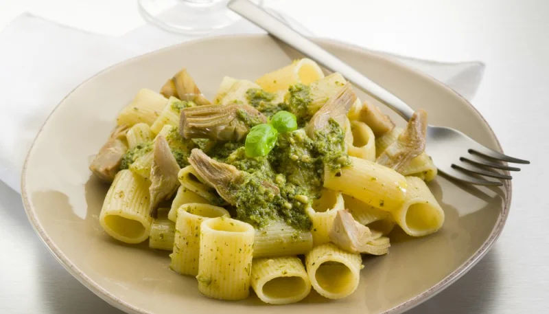 Pâtes pesto aux artichauts