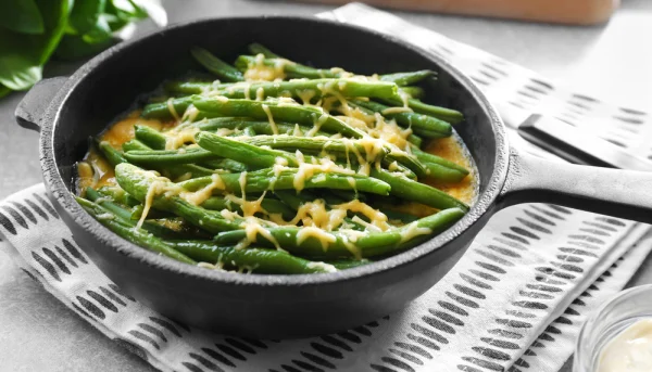 Poêlée de haricots verts au fromage