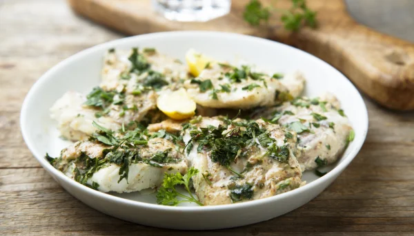 Cabillaud en croûte d’herbes et citron