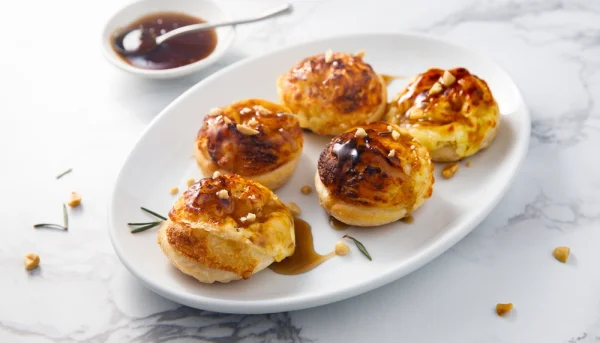 Choux au fromage et caramel salé
