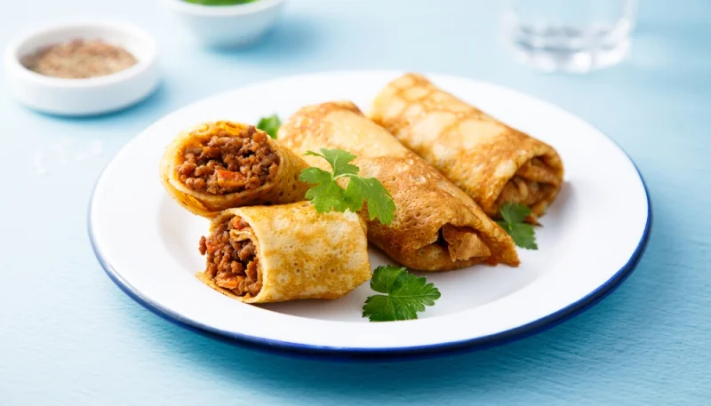 Crêpes salées maison farcies à la viande