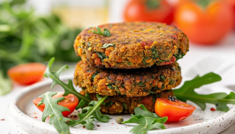 Galettes de falafels roquette et tomates gourmandes