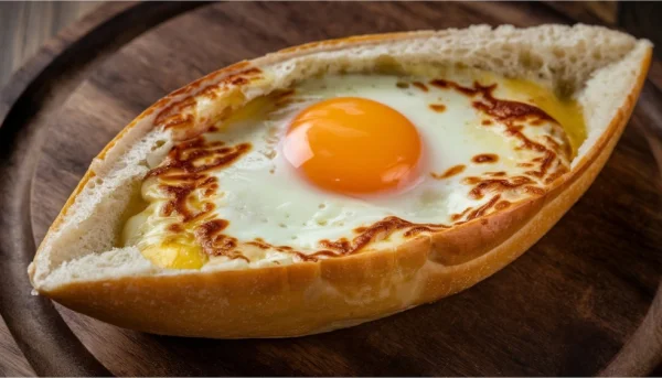 Khachapuri géorgien (Pain au fromage et œuf)