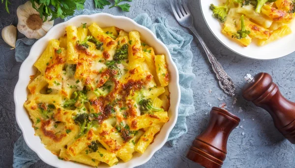 Pâtes crémeuses au poulet et brocoli