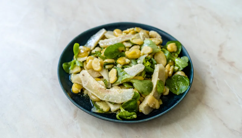 Salade de fèves asperges et parmesan