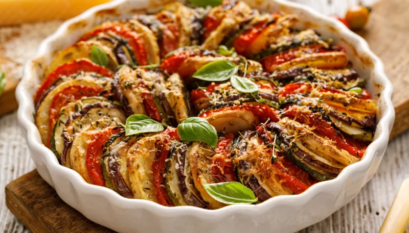 Tian de légumes de printemps