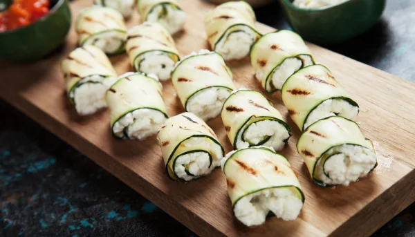 🥒 Courgettes roulées à la ricotta et aux herbes