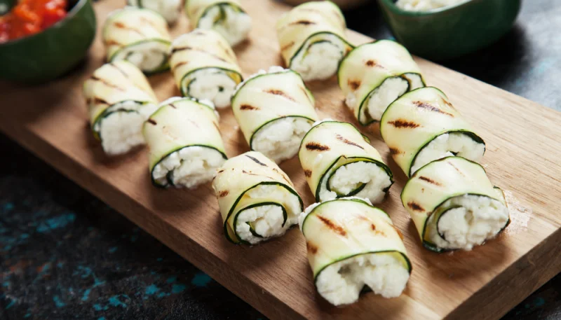 🥒 Courgettes roulées à la ricotta et aux herbes