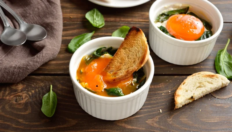 🥚 Œufs cocotte aux épinards et chèvre