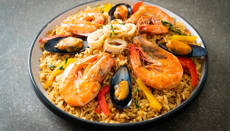 🥘 Paëlla légère aux fruits de mer et poivrons