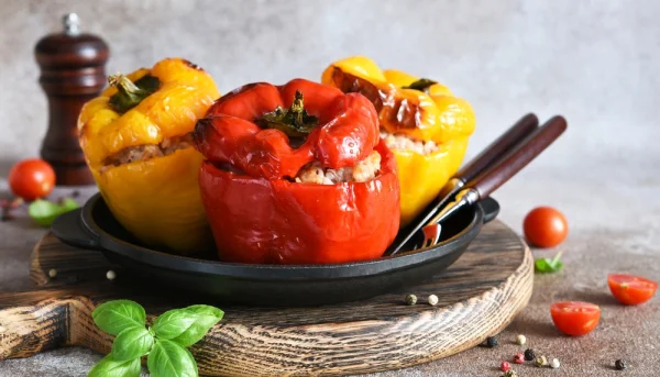 🫑 Poivrons farcis au riz et légumes faciles