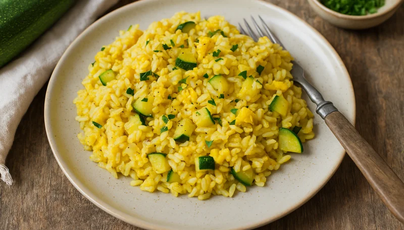 🍚 Riz sauté aux œufs, courgettes et curcuma