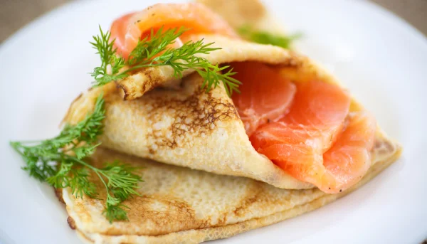 Crêpe au saumon fumé et aneth frais