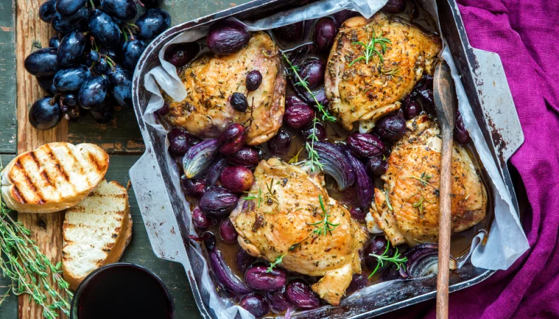 🍗 Poulet rôti aux raisins et romarin