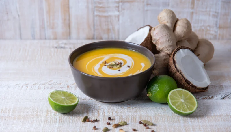 🥥 Velouté de potimarron, coco et gingembre