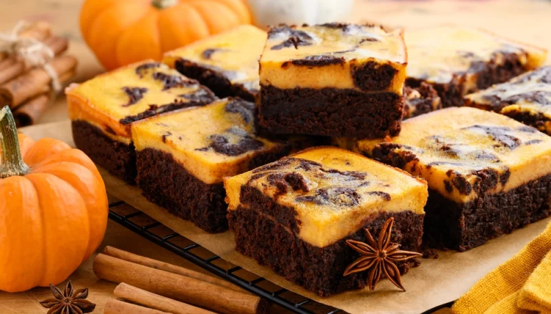 Brownie marbré au chocolat et citrouille