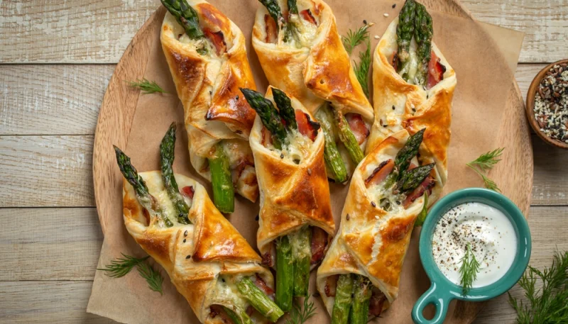 Feuilletés aux asperges vertes
