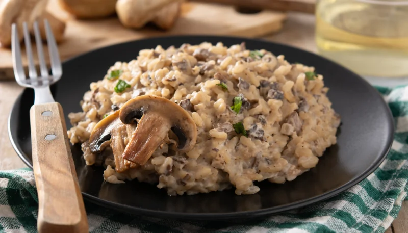 Risotto crémeux aux champignons des bois