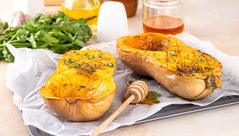 🍯 Courge butternut rôtie au miel et herbes