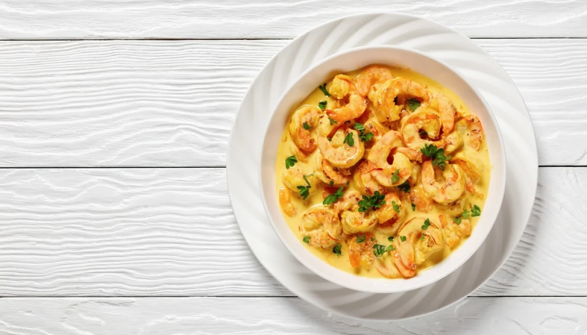 🍤 Crevettes à la sauce safranée et crème onctueuse