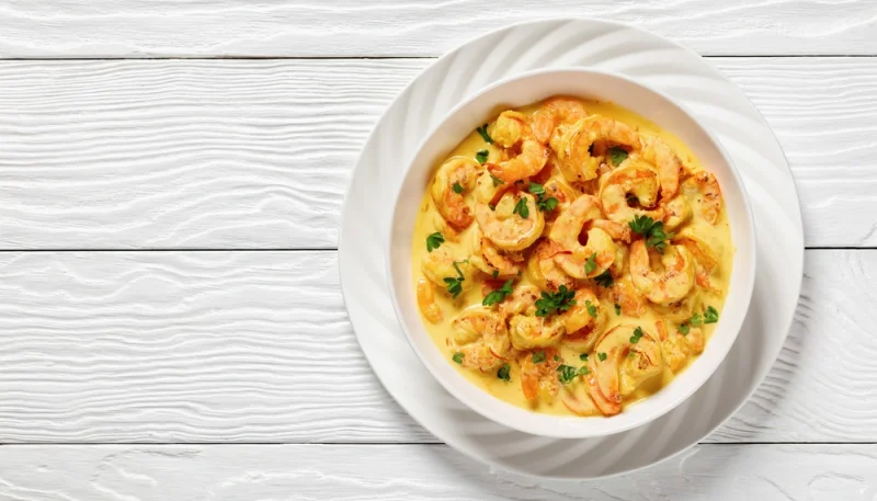 🍤 Crevettes à la sauce safranée et crème onctueuse