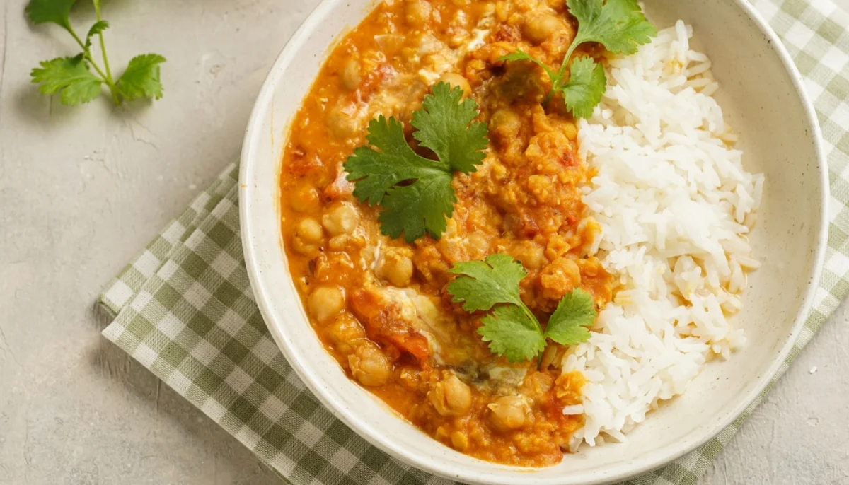 🍛 Curry de lentilles corail et pois chiches au lait de coco