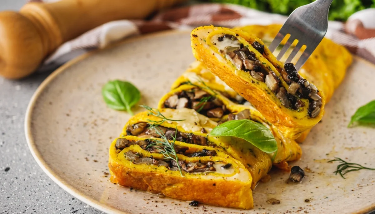 🍄 Omelette roulée aux champignons