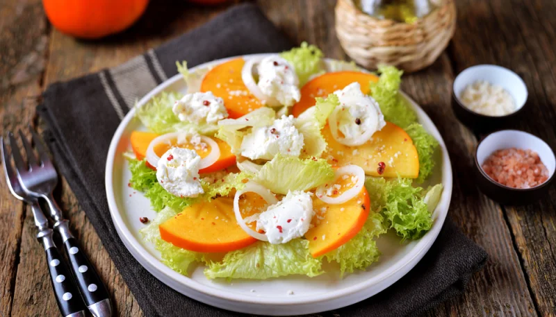 🥗 Salade de kaki et fromage frais