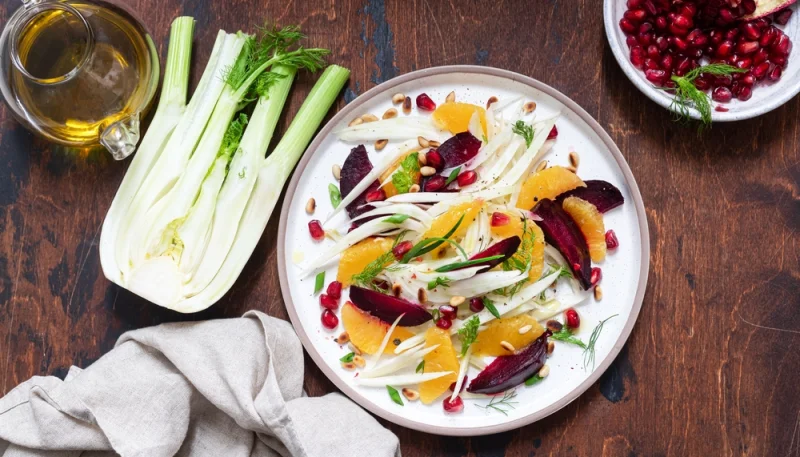 🥗 Salade de fenouil, orange, betterave et grenade