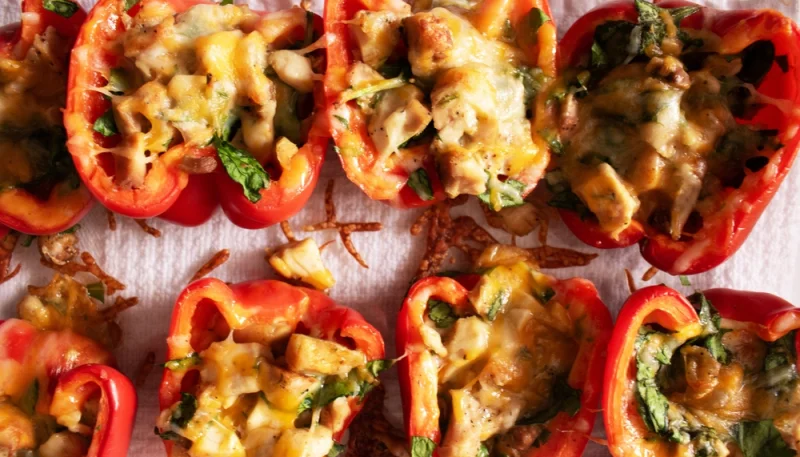 🌶️ Poivrons farcis gratinés au poulet et fromage