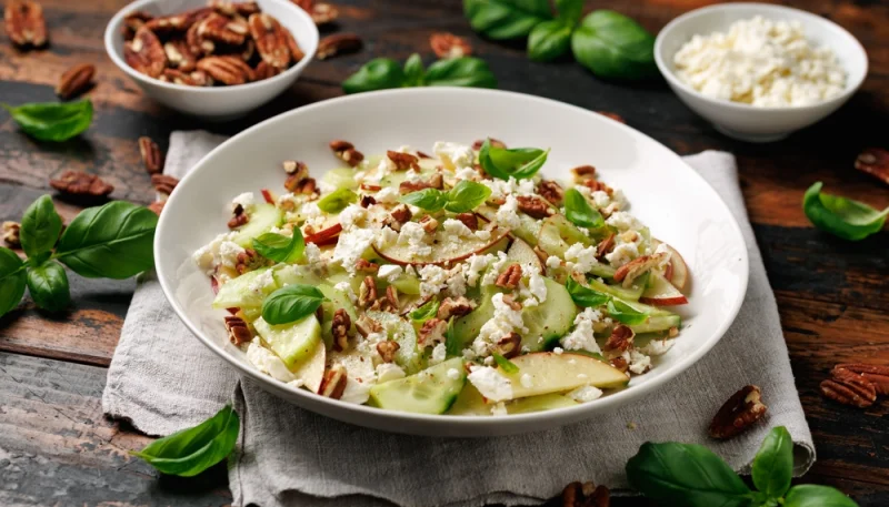 🥗 Salade pommes, concombre, feta et noix de pécan