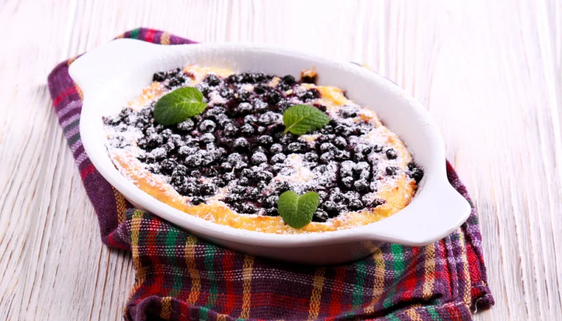 Clafoutis aux myrtilles fondant