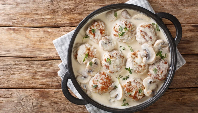 🍄 Boulettes de viande à la crème et aux champignons