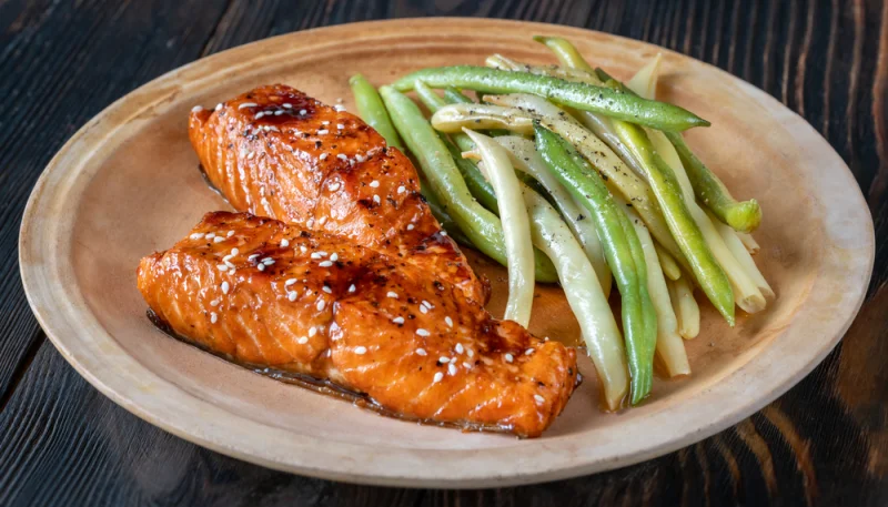 🐟 Saumon laqué aux haricots verts