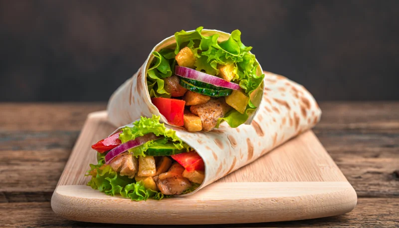 🌯 Wrap au poulet grillé et crudités