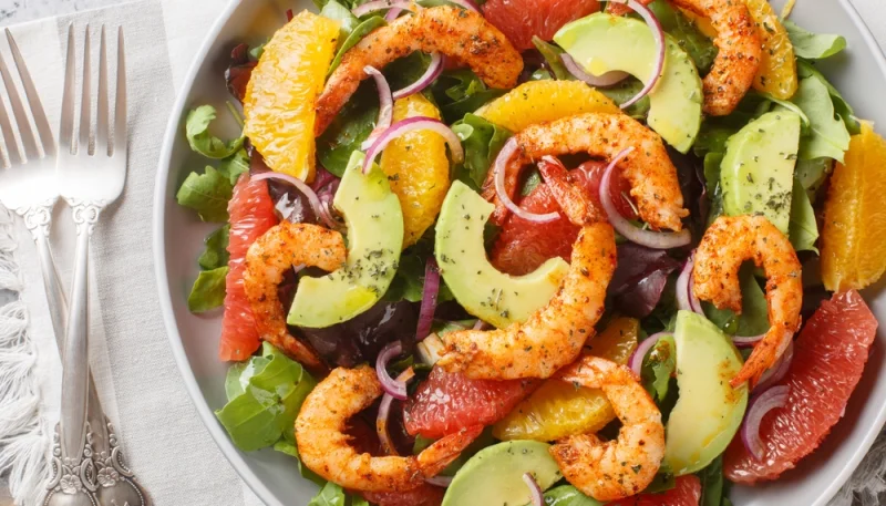🥗 Salade d’agrumes aux crevettes et avocat