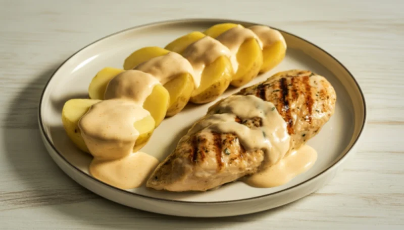 🍗 Blanc de poulet sauce crémeuse et pommes de terre vapeur