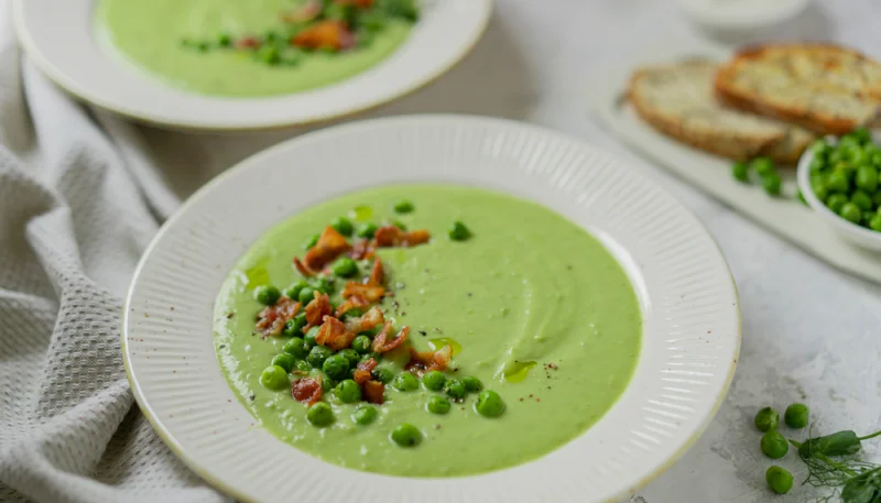 🌿 Crème de petits pois à la menthe