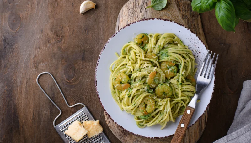 🍝 Pâtes italiennes aux épinards et crevettes