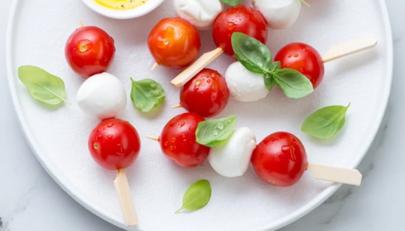 🍅Mini-brochettes tomates cerises & billes de mozzarella