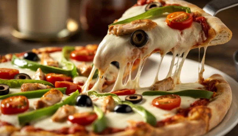 🍕 Pizza au poulet et fromage fondant