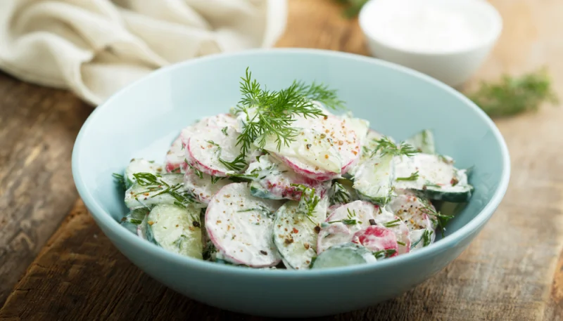 🥗 Salade de concombre et radis à la crème