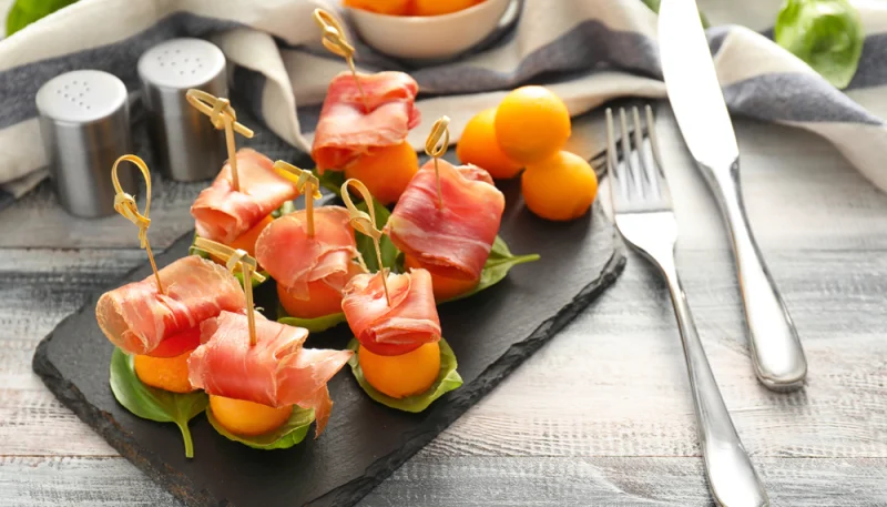 🍈 Brochettes melon et jambon cru