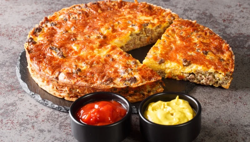 🥧 Tarte salée viande et fromage gratinée