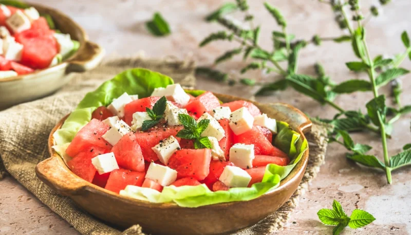 🍉 Salade de pastèque, feta et menthe