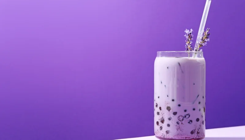 Bubble tea à la lavande et aux perles de tapioca